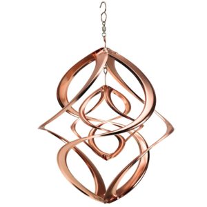 Wind & Weather, Copper-Plated Dual Spiral Hanging Metal Wind Spinner,