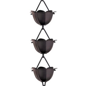 Monarch Rain Chains 18022 Aluminum Lotus Rain Chain