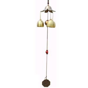 iHappy Wind Chimes Bronze Flower Petal 3 Bells Outdoor