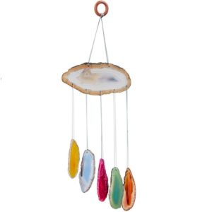 rockcloud Agate Slices Geode Wind Chime Home Garden Decoration Figurine Small Size