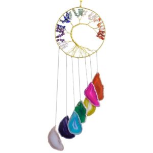 SUNYIK Tree of Life Agate Slice Wind Chime