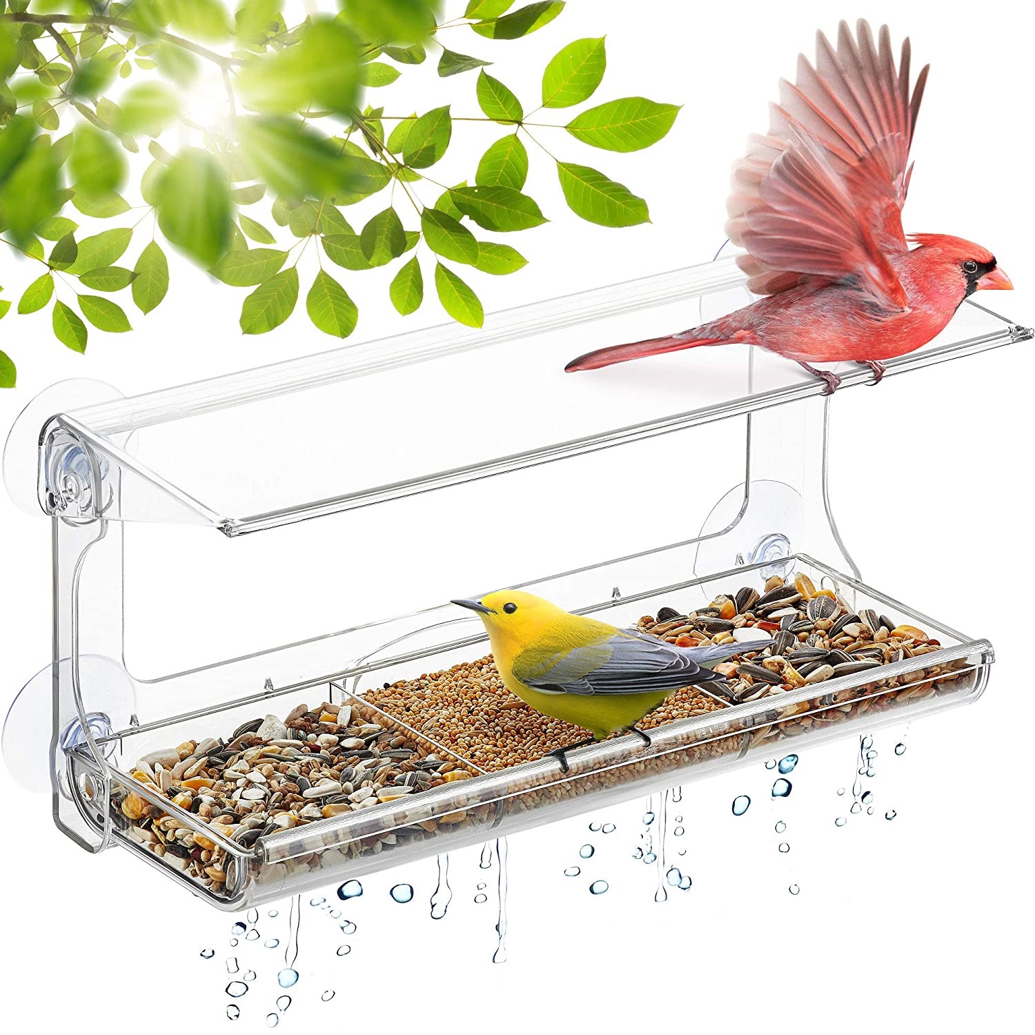 PETFUSION Tranquility Window Bird Feeder 